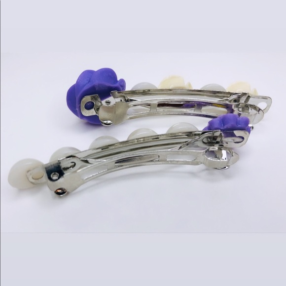 ♡ 2 for 20$ ♡ Flower & Pearl Hair Barrette Clips - Picture 3 of 4